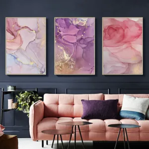 Nordic Colorful Golden Scandinavian Poster Modern Abstract Canvas Painting Wall Art Print Pictures for Living Room Home Decor