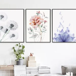 Nordic Dandelion Canvas Painting Posters And Prints Pink and Purple Flower Quotes Wall Art Picture For Living Room Decoration