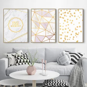 Nordic Golden marble Wall art canvas painting Wall Poster print Abstract pineapple Decoration Pictures for Living Room Morden