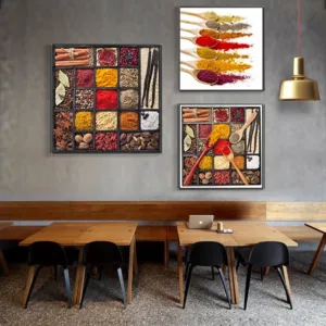 Nordic Grains Spices Spoon Peppers Poster Canvas Modular Picture For Kitchen Restaurant Home Decoration Wall Art Food Picture
