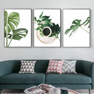Nordic Home Decoration Palm Green Plants Landscape Coffee Posters Wall Art Pictures Canvas Painting Kitchen Restaurant Decor