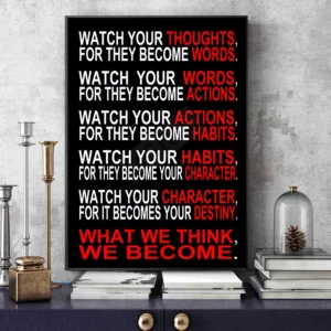 Nordic Minimalist Canvas Painting What We Think Quote Poster Print Modern Wall Art Wall Pictures for Living Room Home Decoration
