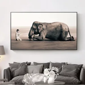 Nordic Poster Buddha Modern Canvas Posters and Prints Zen Elephant Religion Painting Wall Art Picture for Living Room Home Decor
