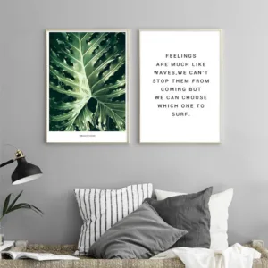 Nordic Poster Canvas Painting Leaves Motivational Quotes Posters and Prints Wall Art Picture Living Room Decoration Home Decor