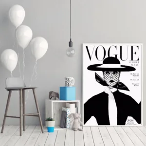 Nordic Poster Modern Fashion Canvas Art Wall Portrait Home Decor Retro 1950's VOGUE Magazine Cover Prints Cuadros No Frame