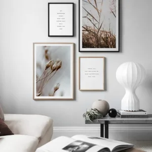 Nordic Poster Plant Flower Leaves Wall Art Canvas Printings Quotes Wall Pictures For Living Room Minimalist Scandinavian Decor