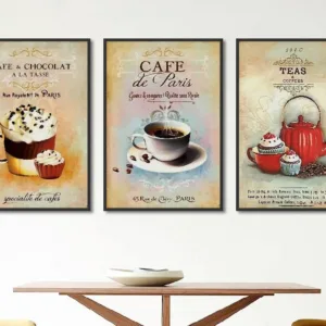 Nordic Poster Vintage Modern Minimalist Coffee Dessert Canvas painting Abstract Home Decoration Kitchen Wall Pictures No Frame