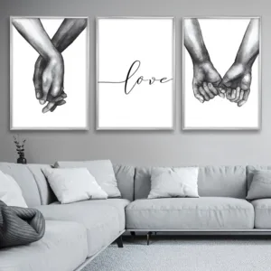 Nordic Posters Prints Holding Hands Canvas Painting Wall Art Black And White Decoration Wall Pictures For Living Room Love Quote