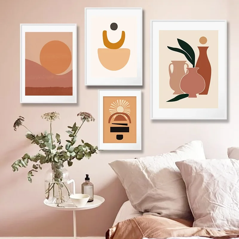 Nordic Prints Abstract Girl Plant Leaf Vintage Poster Minimalist Wall Art Canvas Painting Wall Pictures for Living Room Decor - Image 2
