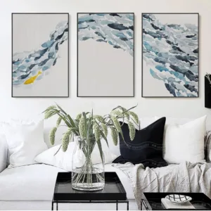 Nordic Simple Abstract Fish Group Posters and Prints Wall Art Print Canvas Painting Decorative Picture for Living Room Minimalis