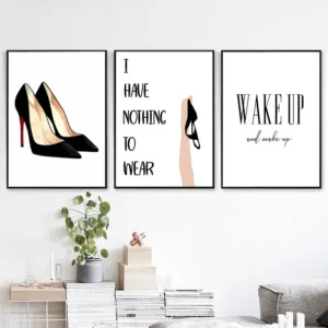 Nordic Simple Style Fashion Painting on The Wall Vogue Quote Poster for Home Decor Decorative Picture Metal Frame
