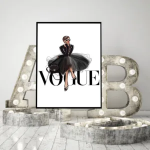 Nordic Style Art Canvas Painting Vogue Girl Poster Print Scandinavian Wall Picture for Living Room Modern Home Decor Framed