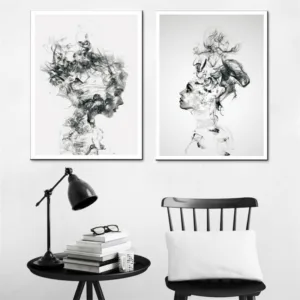 Nordic Style Canvas Boys and Girls Painting Smoke Profile Wall Art Abstract Woman Canvas Art No Frame For Living Room Decoration