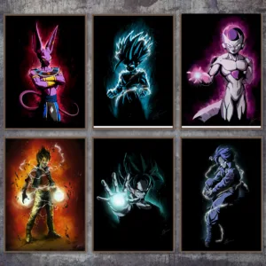 Nordic Style Canvas Painting Print Anime Seven Dragon Ball Poster Home Decor Wall Art Picture Watercolor For Living Room Modular