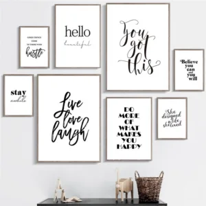 Nordic Style Canvas Print Letter Motivational Sayings Poster Home Decor Painting Wall Art Simple Picture For Living Room Modular