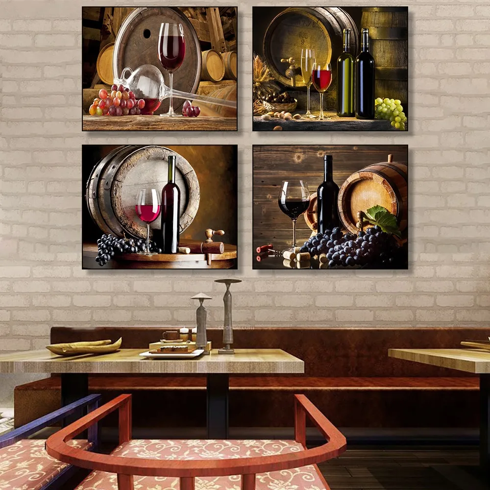 Nordic Style Wall Decor Wine Fruit Pictures Bar Dining Vintage Kitchen Posters and Prints Wall Art Canvas Painting & Calligraphy - Image 2