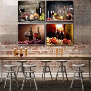 Nordic Style Wall Decor Wine Fruit Pictures Bar Dining Vintage Kitchen Posters and Prints Wall Art Canvas Painting & Calligraphy