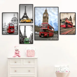 Nordic Wall Art Decorative Pictures Canvas Print City London Paris Landscape Posters And Prints Paintings For Living Room