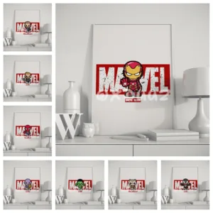 Nordic minimalist style family wall art decoration painting poster marvel superhero iron man hulk spiderman cartoon style diy162