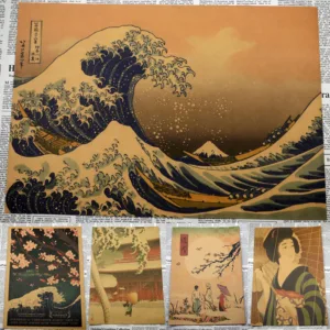 Nostalgia Japanese old style Kraft Paper vintage poster Wall Poster Art Crafts Cafe Bar Decor Sticker Retro print poster