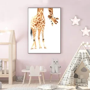 Nursery Poster Giraffe Canvas Painting Wall Art Cartoon Print Pa