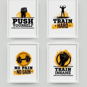 Workout Gym Motivational Quote Poster Canvas Art Print Inspirational Fitness Quote Canvas Painting Poster Gym Decor