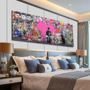 Abstract Street Graffiti Art Portrait Einstein Poster and Print Painting Canvas Wall Art Pictures Cuadros for Home Decor