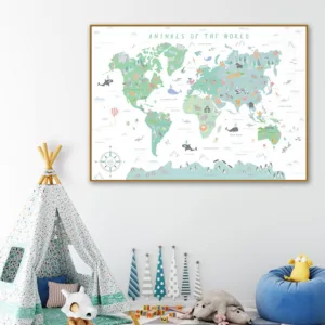 Ocean Animal Of The World Canvas Posters And Prints Nursery Wall Art Baby Poster Watercolor Wall Pictures For Kids Room Decor