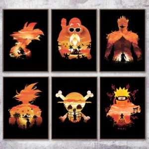 One Punch Man Naruto One Piece Dragon Ball Anime Posters And Prints Wall Art Canvas Painting Wall Pictures Kids Room Home Decor