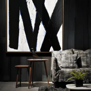 Original Abstract Painting Large Wall Art Canvas Painting Minimalist Art Bedroom Home Decor Oversize Black White Wall Art