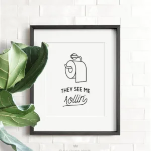 Funny Toilet Poster Bathroom Wall Art Decortive Picture Lavatory Canvas Painting Scandinavian Style Black and White the Pictures