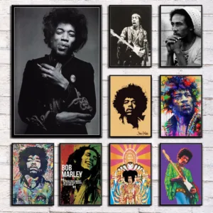 P549 Bob Marley Reggae Godfather Singer Legends Motivational Art Painting Silk Canvas Poster Wall Home Decor