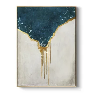 POP Modern Quality High 100% handmade abstract oil painting on canvas with gold foil for living room home decor unframed
