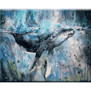 Painting By Numbers DIY Dropshipping 40x50 50x65cm Whales in the sea Animal Canvas Wedding Decoration Art picture Gift