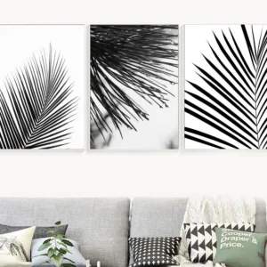 Palm Leaf Tree Posters And Prints Wall Art Canvas Painting Nordic Poster Black White Wall Pictures For Living Room Quadro Decor