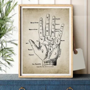 Palmistry Hand Vintage Poster Prints Chiromancy Fortune Telling