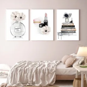Perfume Posters And Prints Fashion Poster Lipstick Makeup Canvas Painting Paris Brand Vogue Book Poster Wall Pictures Home Decor