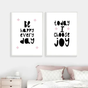 Pink Simple Nursery Quotes Poster and Print Minimalist Wall Art Canvas Painting Nordic Kids Girls Bedroom Decoration Picture