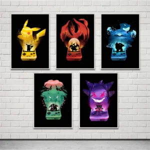 Pokemon Pikachu Anime Poster hight quality canvas painting hight quality home Decor for Children's room No Frame o583