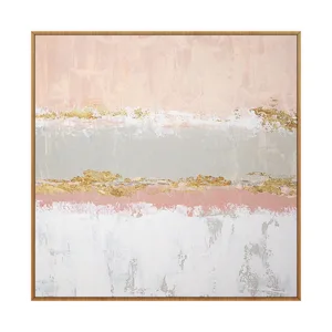 Pop Hand-painted High Quality Modern Gold and Blue Abstract Oil
