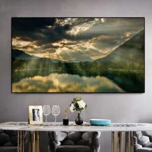Poster Canvas Painting Modern Landscape Posters and Prints Lake Mountain Wall Art Pictures For Living Room Cuadros Home Decor