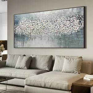 Pure hand-painted Oil Paintings Flowers Horizontal Version Of The Living Room Sofa Backdrop Decorative Painting After The Nordic