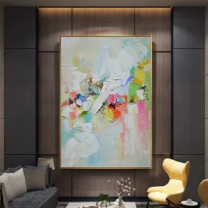 Pure hand-painted oil painting modern minimalist style decorative painting porch living room art painting Nordic American mural