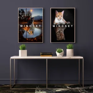 Quote Poster Mindset Everything Motivational Animal Canvas Art Oil Painting Picture Living Room Office Home Decor