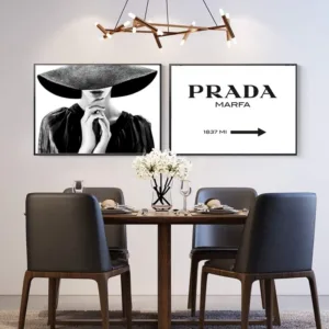 RELIABLI ART Sexy Lady With Hat Fashion Pictures For Home Decor Modern Black And White Art Nordic Style Poster Prints on Canvas