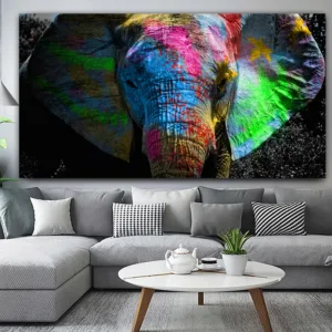 Colorful Elephant Painting Animal Poster Oil Painting On Canvas Wall Art Room Decoration Picture For Home NO FRAME
