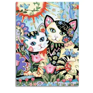 ROYALDREAM Colorful Cat Animals Abstract Painting Diy Digital Painting By Numbers Modern Wall Art Picture For Home Wall Artwork