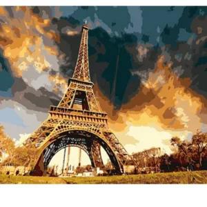 RUOPOTY Frame Abstract Painting Tower Landscape DIY Painting By Numbers Kits Modern Wall Art Painting Hand Painted Home Decor