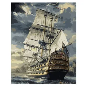 Sailing Boat Landscape DIY Painting By Numbers Hand painted Vintage Oil Painting Home Wall Art Picture 40x50cm