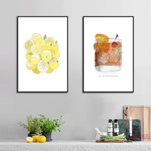 Restaurant Lemon Drink Decorative Painting Nordic Cartoon Canvas Posters And Prints Home Kitchen Decoraion Wall Art Pictures